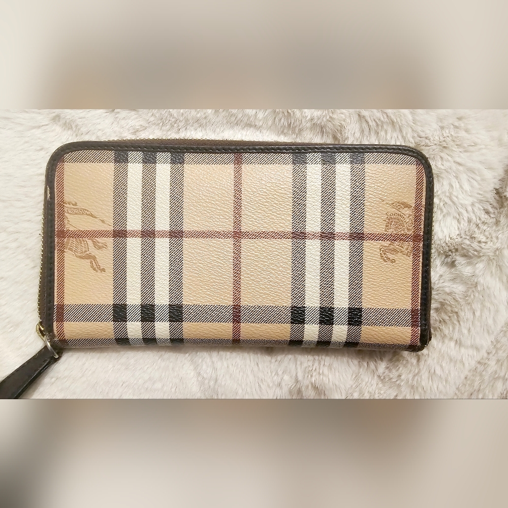 Burberry Tan Checkered Women's Wallet
